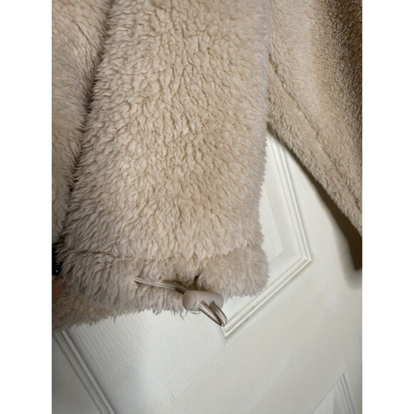 Women’s Teens XS Sherpa Zip-up Jacket w/ Hood Light Neutral - Picture 4 of 6